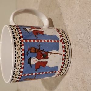 Debbie Mumm Sakura Oneida Snowman Coffee Tea Mug Cup.
